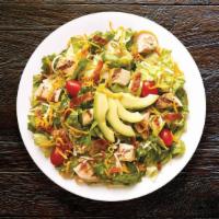 Chicken Club Salad · Grilled, 100% antibiotic-free chicken breast, grape tomatoes, sliced avocado, cheddar, asiag...