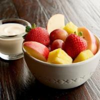 Cup Of Fresh Fruit (60 Cal) · Mixed, seasonal fruit. Served with creamy fruit dip. Gluten sensitive, vegetarian.