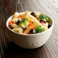 Italian Pasta Salad · Fresh made cold tri-blend pasta with broccoli, black olives, red bell pepper, and our Italia...