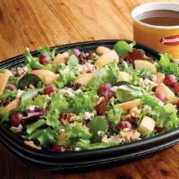Family Nutty Mixed-Up Side Salad   · Organic field greens, grapes, feta, cranberry-walnut mix, organic apples, served with  your ...