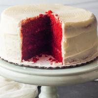 Red Velvet Layer Cake · The cake is a devil's food cake with red food coloring and the frosting is our famous cream ...
