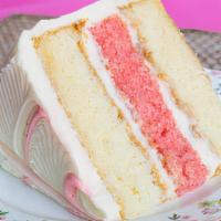 White Strawberry Whole Cake · Two of our favorites come together in this multicolored layer cake. Two layers of white choc...