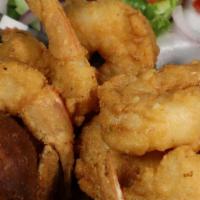 Shrimp Basket · Served with fries, coleslaw, and fritter.