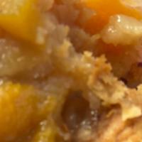 Peach Cobbler · With top and bottom crusts.