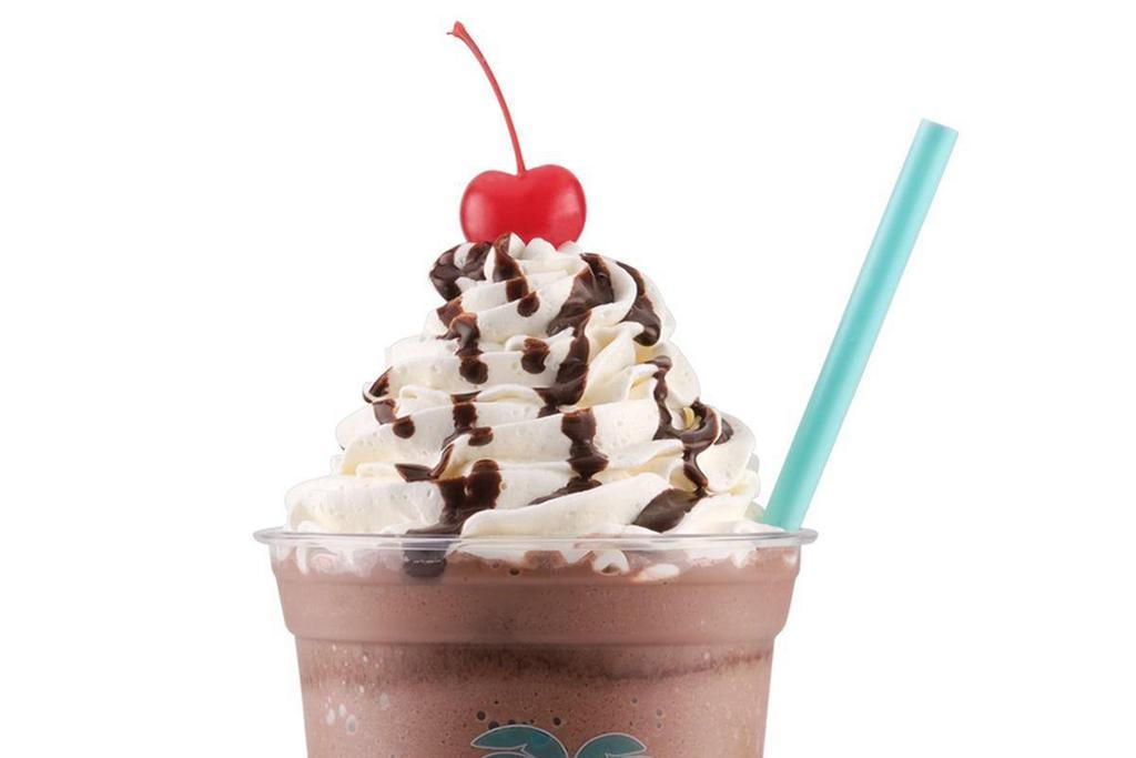 Kokomoko · Dark chocolate blended with cola, mocha, and rich chocolate ice cream, and dressed with chocolate sauce, whipped cream and a cherry
