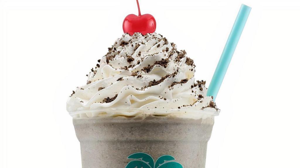 Oreo® Cookie · A cookies and cream blend stuffed with Oreo® Cookie Pieces, Oreo® Creme, and rich vanilla ice cream. Topped with Oreo® Cookie Pieces, whipped cream, and a cherry