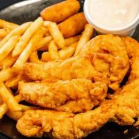 Chicken Tenders (4 Pcs)
 · Come with fries, bread, and drink.