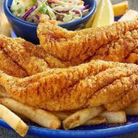 Delta Catfish & Fries · Gently fried fillets of the tastiest cornmeal-crusted Mississippi farm-raised catfish. Serve...