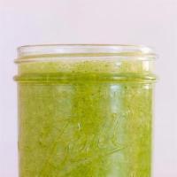 Green Life · coconut water, banana, kale, spinach, cucumber, cold pressed ginger, lemon juice, dates
