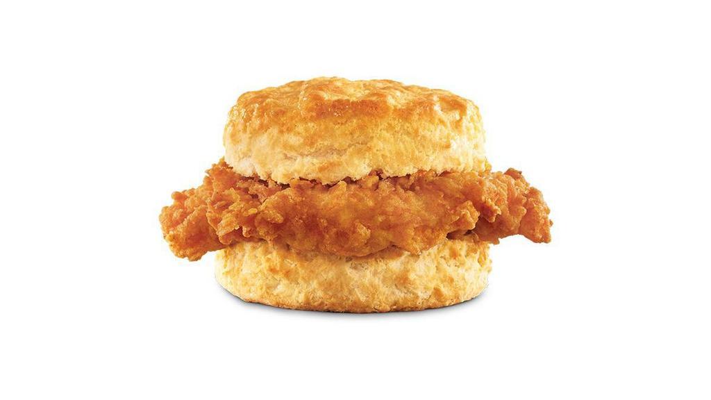 Hand-Breaded Chicken Biscuit · Hand-breaded chicken fillet hand-dipped in eggs and buttermilk and lightly breaded on Made From Scratch™ Biscuit.. Breakfast served until *10:30am (*Hours may vary by day)