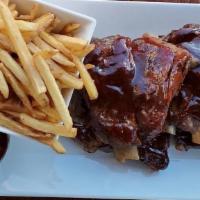 Full Rack Ribs · Pork Ribs, Chipotle BBQ Sauce, French Fries