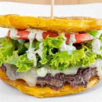 Toston Burger · Our signature 100% fresh beef patty topped with jack cheese, lettuce, tomatoes, and cilantro...