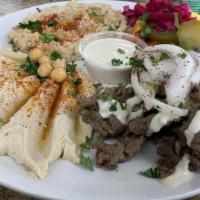 Beef Shawarma Platter · All platters are served with two sides and a pita bread.