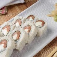 Japanese Bagel Roll · Smoked salmon and cream cheese inside.