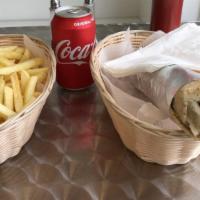 Falafel Wrap/ Pita/Sandwich Combo · Wrap, pita, or sandwich combo. With fries and soda.