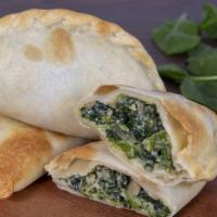 Spinach Empanada (Vegan Friendly) · Vegan. Spinach, garlic, onions, mozzarella, and Parmesan cheese.