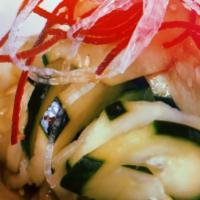 S4 - Cucumber Sunomono · Japanese pickled cucumber with ponzu sauce.

Raw/Undercooked foods may increase your risk of...