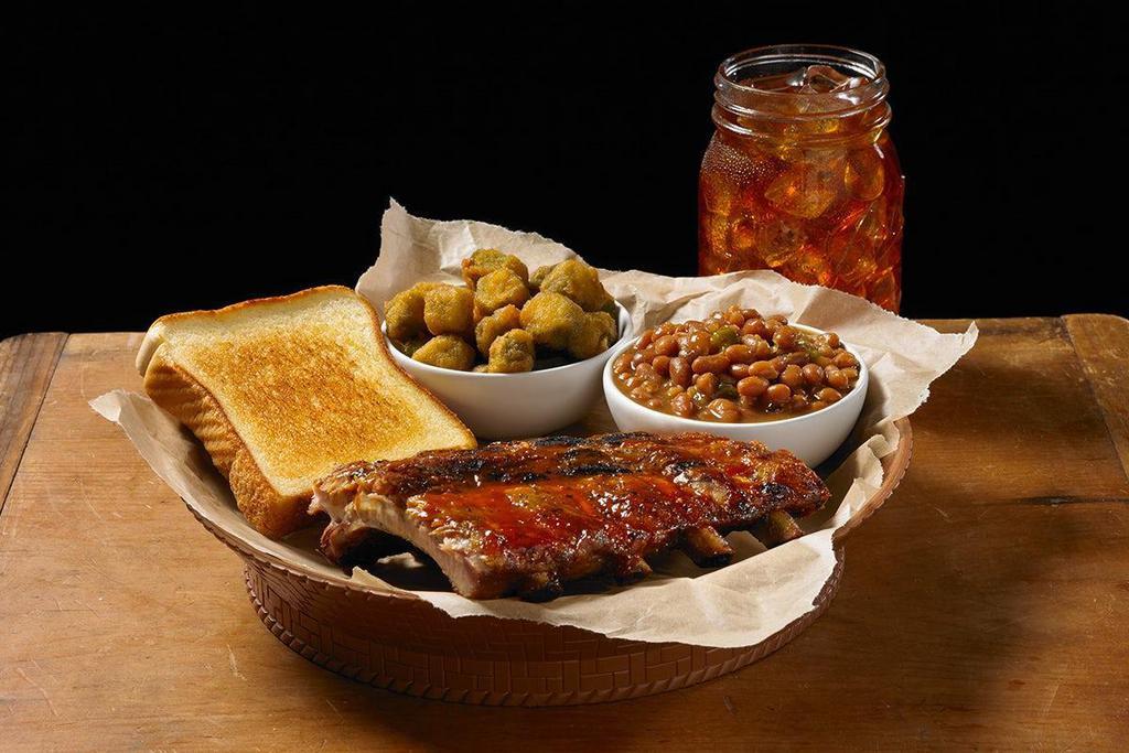 Ribs Basket · Served with Two Sides, Texas Toast and 20 oz Drink