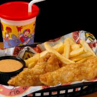 Kids Chicken Tenders · Fried or Grilled Chicken Tenders. Served with a Side and Kids Drink