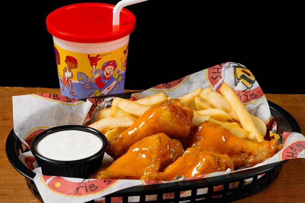 Kids Wings · Smoked or Traditional Wings. Served with a Side and Kids Drink