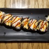 Spider Roll · Fred soft shell crab, avocado, cucumber, masago, eel sauce & spicy mayo. * 
 
*These items m...