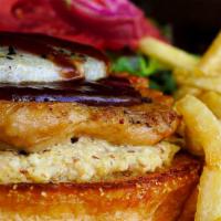 Dragonfruit Chicken Burger · Exotic BBQ dragonfruit, cajun chicken patty with lettuce, tomato and nutty almond cheese

*D...