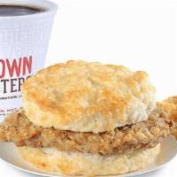 Steak Biscuit Combo · Tender country-fried steak on a made-from-scratch buttermilk biscuit, served with Bo-Tato Ro...