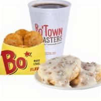 Southern Gravy Biscuit Combo · Hot, open-faced, made-from-scratch buttermilk biscuit topped with delicious, country style s...
