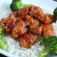 Chicken With Broccoli · Served with white rice