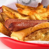 Jumbo Beef Hot Dog · Top our jumbo hot dog with chili or any of our great specialty toppings. (toppings delivered...