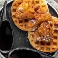 Chicken N’ Waffle · Chicken breast, waffles, bourbon maple syrup.