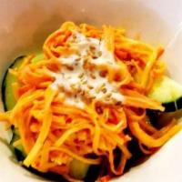 Spicy Kani Salad · spicy krab & cucumber with crunchy & fish eggs