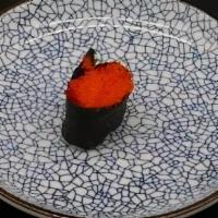 Masago  (1 Piece) · Masago is roe from the Capelin.  It is served Gunkan style with a ball of sushi rice with No...