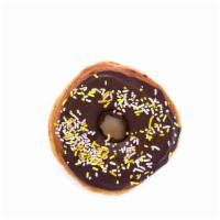 Yeast Raised - Milk Chocolate Sprinkles · Our yeast-raised donut hand-dipped in creamy milk chocolate and topped with naturally dyed s...