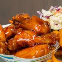 Basket · Beef’s® signature items. Eight of our famous buffalo-style chicken wings, plus fries. 1400 c...
