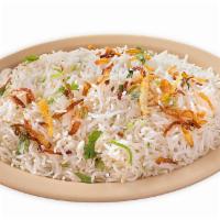 Zeera Rice · Plain basmati rice with saffron.