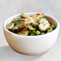Chicken Teriyaki Bowl, Gf · broccoli, rainbow carrot, green bean, snap pea, brown rice & quinoa GF