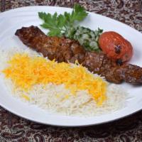 Beef Kabob · Marinated and charbroiled cubes of beef tender.