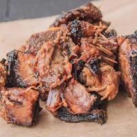 Burnt Ends Platter · Chopped brisket & pulled pork, smoked in 4R Signature Sauce. Includes 3 sides and a choice o...