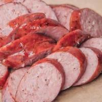 Texas Sausage Platter · Housemade from a family-owned company in Texas. Beef & pork sausage  smoked and packed full ...