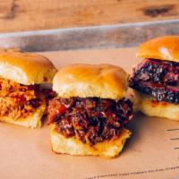 Smokehouse Sliders · Three slider buns topped with your choice of three meats.