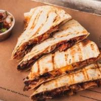 Bbq Quesadilla · Your choice of meat, loaded with cheddar cheese and 4R Signature Sauce on a flour tortilla a...