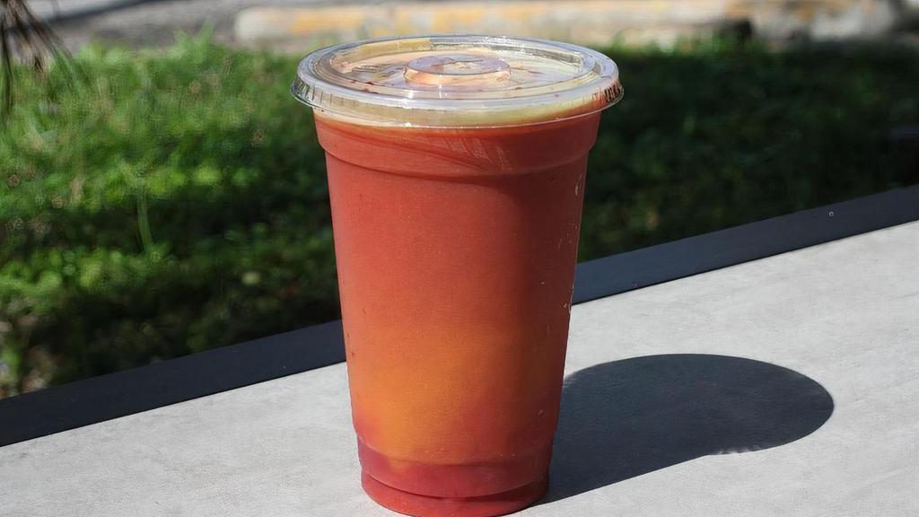 Liquid Salad · Fresh Squeezed Cucumbers, Carrots, Spinach, Ginger, Celery, Beets, Apples, Oranges, and Lemons.