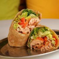 Salmon  Wrap · Regular, Spicy, or Teriyaki. Lettuce, Tomatoes, Cucumbers, Red Cabbage & Carrots.