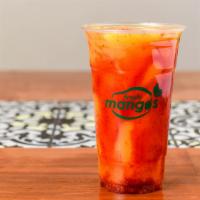 Mangonada Drink · Enjoy our large 24oz. Of Mangonada drink, fresh mango juice, chamoy, tajin, fresh lime juice...