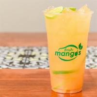 Mango Peach Energizing Tea · Large 24 oz. 7.5 g. of protein, enjoy a mix of mango, peach, guaraná, aloe and lime. This te...