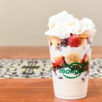 Manhattan · Regular 16oz. Layers of vanilla yogurt, sliced strawberry, bannana, mango, and crushed Oreo ...