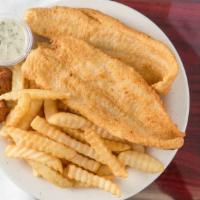 Fish Fish Combo · Comes with 2 Pieces of Fish, Hush Puppies, and Tartar Sauce

Default Whiting fish (Option to...