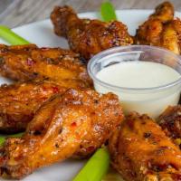 La Mia Char-Grilled Wings · Grilled wings, smoky flavor.