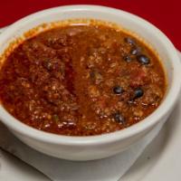 50/50 Chili · A half-serving of Spicy Beef Chili and half-serving of Tasty Turkey Chili all mixed together...